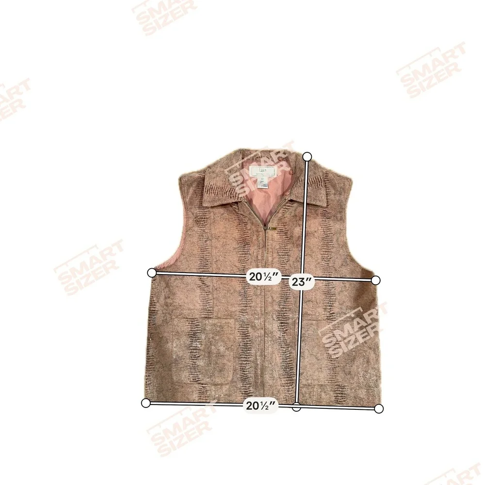 Pink Snakeskin Suede Zip Front Vest Womens Large Western Boho Leather Layering